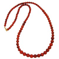 GALLAY Jewellery - Schmuck und Dekoration - Kette 8-10-12mm Perlen verlaufend orange-schwarz-marmoriert 80cm