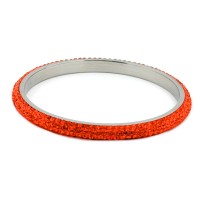 GALLAY Jewellery - Schmuck und Dekoration - Armreif 75x6,5mm Metall mit 4 Reihen Glassteine rot-orange