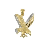 GALLAY Jewellery - Schmuck und Dekoration - Anhänger 20x16mm Adler bicolor rhodiniert glänzend 9Kt GOLD
