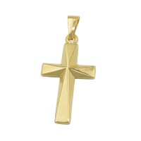 GALLAY Jewellery - Schmuck und Dekoration - Anhänger 21x13mm Kreuz glänzend Mitte winklig ausgeformt 9Kt GOLD