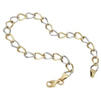 GALLAY Jewellery - Schmuck und Dekoration - Armband 5,1mm Weitankerkette oval bicolor 9Kt GOLD 19cm