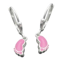 GALLAY Jewellery - Schmuck und Dekoration - Ohrbrisur Ohrhänger Ohrringe 23x5mm Fuß rosa lackiert Silber 925
