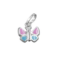 GALLAY Jewellery - Schmuck und Dekoration - Anhänger 7x8mm Schmetterling hellblau-pink Silber 925