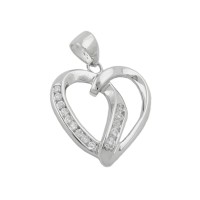 GALLAY Jewellery - Schmuck und Dekoration - Anhänger 22x20mm Herz mit 14 Zirkonias rhodiniert Silber 925
