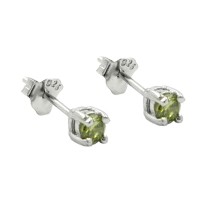 GALLAY Jewellery - Schmuck und Dekoration - Ohrstecker Ohrring 3mm Glasstein oliv rhodiniert Silber 925