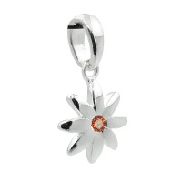GALLAY Jewellery - Schmuck und Dekoration - Anhänger Blume 8mm Zirkonia rot-orange Silber 925