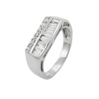 GALLAY Jewellery - Schmuck und Dekoration - Ring 7mm mit vielen Zirkonias glänzend rhodiniert Silber 925 Ringgröße 60