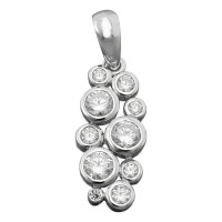 GALLAY Jewellery - Schmuck und Dekoration - Anhänger 18x8mm Traube mit Zirkonias glänzend rhodiniert Silber 925