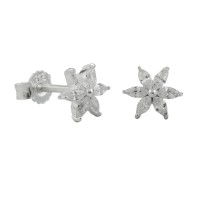 GALLAY Jewellery - Schmuck und Dekoration - Ohrstecker Ohrring 8mm Blume oder Stern Zirkonia Silber 925