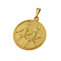 GALLAY Jewellery - Schmuck und Dekoration - Anhänger 20mm Sternzeichen Zwilling vergoldet