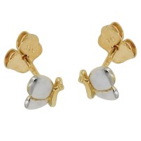 GALLAY Jewellery - Schmuck und Dekoration - Ohrstecker Ohrring 6x5mm Schmetterling bicolor glänzend 9Kt GOLD