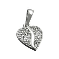 GALLAY Jewellery - Schmuck und Dekoration - Anhänger 10mm Herz mit Zirkonias rhodiniert Silber 925