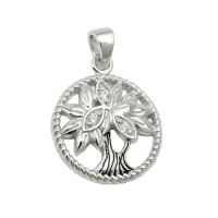 GALLAY Jewellery - Schmuck und Dekoration - Anhänger 15mm Lebensbaum mit Zirkonias glänzend rhodiniert geschwärzt Silber 925