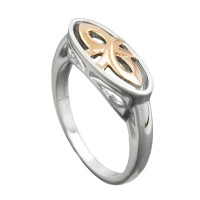 GALLAY Jewellery - Schmuck und Dekoration - Ring 7mm bicolor rotvergoldet glänzend rhodiniert Silber 925 Ringgröße 62